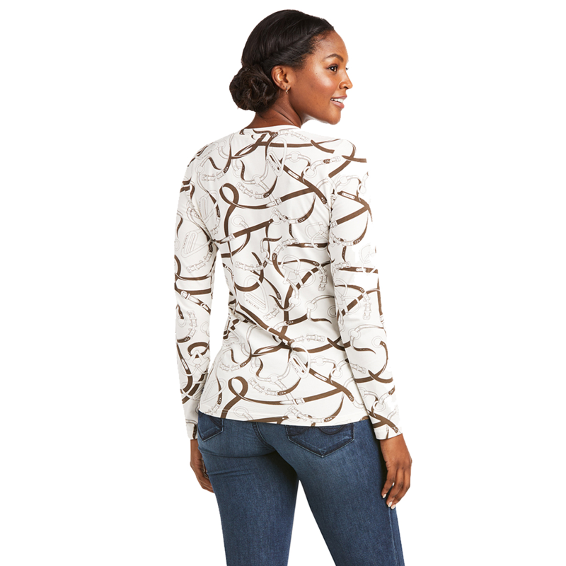 Ariat Bridle Print Long Sleeve T-Shirt - Sea Salt-1